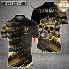 Maxcorners Darts Skull Crown Gold Style Multicolor Customized Name, Team Name 3D Shirts