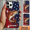 Maxcorners Bold Flag Artwork Custom Name Fishing Phone Case