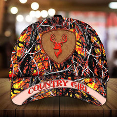 Maxcorners Deer Hunting Leather Pattern 3D Multicolor Personalized Cap