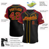 Maxcorners Custom Black Crimson-Gold Authentic Raglan Sleeves Baseball Jersey LM2605