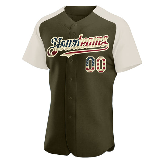 Maxcorners Custom Black Red-Royal 3D Pattern Design American Flag Premium Baseball Jersey LM0210