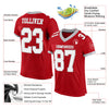 Maxcorners Custom Red White-Gray Mesh Authentic Football Jersey LM2605