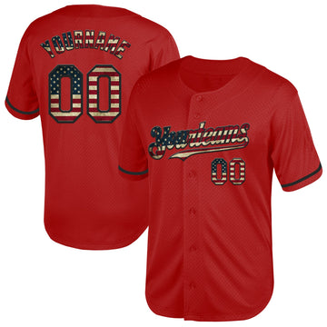 Maxcorners Custom White Red 3D American Flag And Statue of Liberty Premium Baseball Jersey LM0210