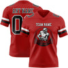 Maxcorners Custom Red Black-White Authentic Football Jersey LM2605