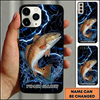 Maxcorners Dark Stormy Water Ripple Custom Name Fishing Phone Case