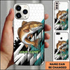 Maxcorners Fishing Phone Case Hexagon Honeycomb Pattern Custom Name Phone Case