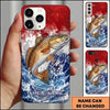 Maxcorners Fishing Phone Case Patriotic Flag Water Splash Custom Name Phone Case