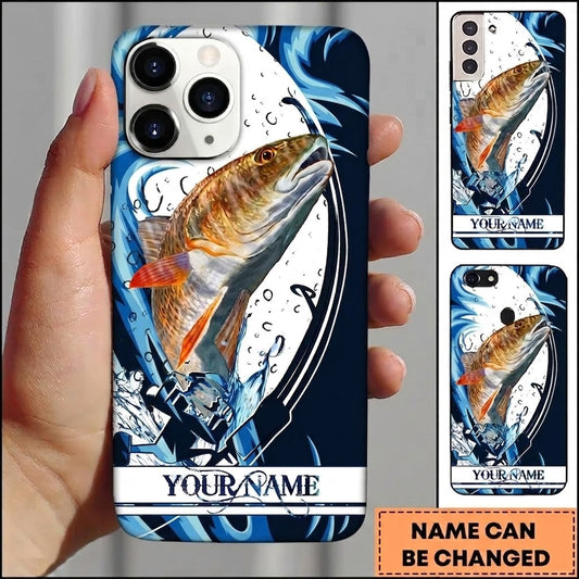 Maxcorners Fishing Phone Case Dynamic Wave Artwork Custom Name Phone Case