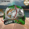 Maxcorners Emerald Scale Hook Design Custom Name Fishing Cap