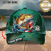 Maxcorners Emerald Scale Patriot Custom Name Fishing Cap