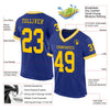 Maxcorners Custom Royal Gold-White Mesh Authentic Throwback Football Jersey LM2605