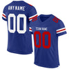 Maxcorners Custom Royal White-Red Mesh Authentic Classic Football Jersey LM2605
