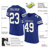 Maxcorners Custom Royal White-Black Mesh Authentic Classic Football Jersey LM2605