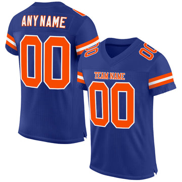 Maxcorners Custom Royal Orange-White Mesh Authentic Football Jersey LM2605