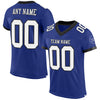 Maxcorners Custom Royal White-Balck Mesh Authentic Football Jersey LM2605