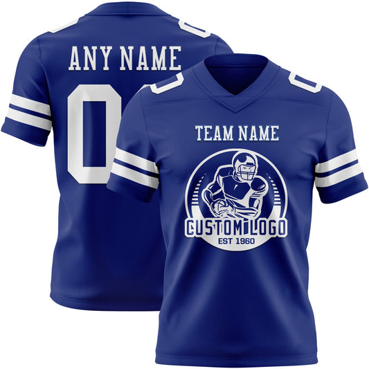 Maxcorners Custom Royal White Authentic Football Jersey LM2605