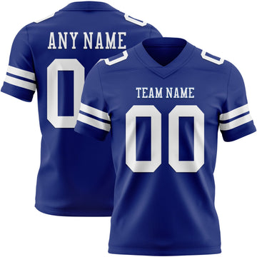 Maxcorners Custom Royal White Authentic Football Jersey LM2605