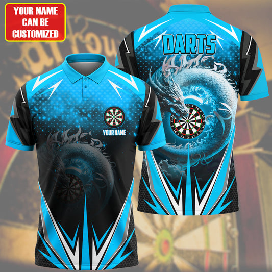 Max Corners Darts White Dragon Multicolored 3D Personalized Sport Jersey Polo Shirt