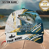 Maxcorners Fishing Blue Gold Water Camo Strike Customized Name 3D Cap