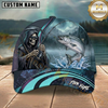 Maxcorners Grim Reaper Angler Custom Name Fishing Cap