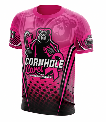 Maxcorners Cornhole Cares for Cancer Awareness Jersey Guy Jersey LM1009