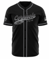 Maxcorners Cornhole Jersey Guy Baseball Style - Black Silver