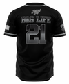 Maxcorners Cornhole Jersey Guy Baseball Style - Black Silver