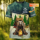 Maxcorners Personalized Bear Camping Shirt, Funny Camping Shirt For Men And Women, Unisex Camping Shirt 3D
