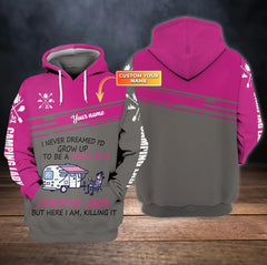 Maxcorners Camping Lady Personalized Name Shirt All Over Print 3D