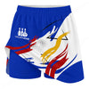 Maxcorners Customized Bowling Trouser Skirts With Shorts Underneath, Bowling Abstract Yellow Blue Stripes Skorts With Pockets