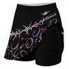 Maxcorners Customized Bowling Trouser Skirts With Shorts Underneath, Cyber Glow Bowling Pattern Skorts With Pockets