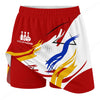 Maxcorners Customized Bowling Trouser Skirts With Shorts Underneath, Bowling Abstract Yellow Blue Stripes Skorts With Pockets