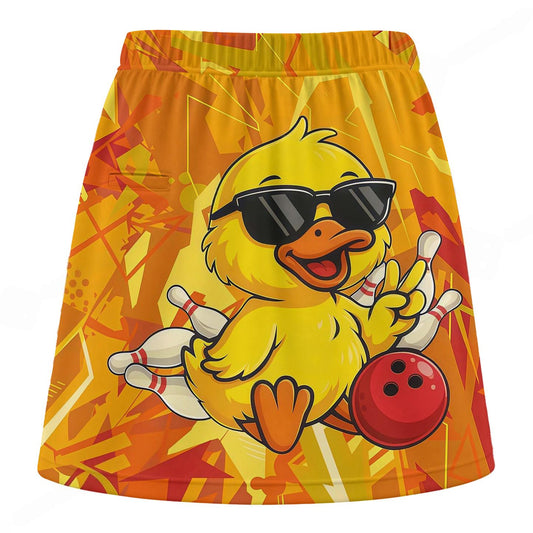 Maxcorners Customized Bowling Trouser Skirts With Shorts Underneath, Bowling Duck Strike Energy Skorts With Pockets