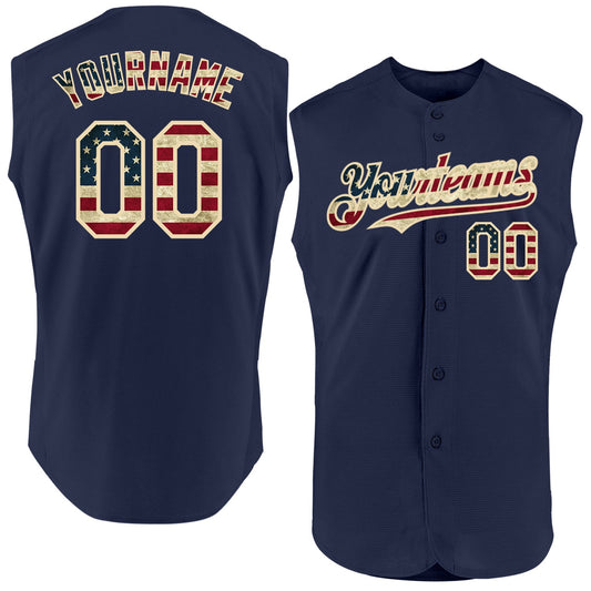 Maxcorners Custom Black Vintage USA Flag-Cream 3D Pattern Design Leopard Print Fade Fashion Premium Baseball Jersey LM0210