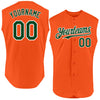 Maxcorners Custom Orange Green-White Authentic Sleeveless Baseball Jersey LM2605