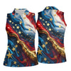Maxcorners Abstract American Flag Stars Golf Polo Shirt, Women’s Golf Polo, Performance Golf Shirt LM1507