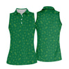 Maxcorners Golf And Beer Lucky Four Leaf Clover St Patrick's Day Green Women's Golf Tops, Golf Gift For Ladies