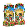 Maxcorners Funny Tropical Frog Drinking Hawaiian Golf Shirt, Golf Polo For Women, Printed Golf Shirt LM1507