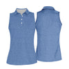 Maxcorners Blue Text Pattern Golf Polo Shirt, Ladies Golf Shirts, Golf Tops For Women LM1507