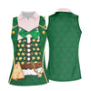 Maxcorners St Patrick's Day Green Leprechaun Costume Print Golf Shirt, Ladies Golf Polos, Golf Shirt For Women