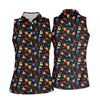 Maxcorners Guitar Pattern Hawaiian Golf Shirt, Music Lover Women's Golf Tops, Ladies Golf Shirts LM1507