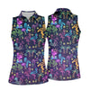 Maxcorners Neon Flamingo Tropical Night Golf Shirt, Women’s Golf Polo, Hawaiian Golf Shirt, Ladies Golf Tops LM1507