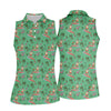 Maxcorners Santa Flamingo Tropical Golf Shirt, Christmas Golf Shirt, Women’s Golf Apparel LM1507