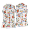 Maxcorners Funny Tropical Santa Christmas Golf Shirt, Women's Golf Tops, Hawaiian Golf Shirt, Printed Golf Shirt LM1507