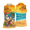 Maxcorners Beach Chair Santa Christmas Golf Shirt, Women's Golf Tops, Hawaiian Golf Shirt, Golf Shirts For Women LM1507