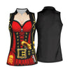 Maxcorners Red Corset Pirate Costume Skull Belt Golf Shirt, Women’s Golf Polo, Ladies Golf Tops, Printed Golf Shirt LM1507