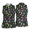 Maxcorners Neon Cocktail Party Pattern Golf Shirt, Women's Golf Shirt, Hawaiian Golf Shirt LM1507