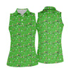 Maxcorners Three Leaf Clover Golf And Beer St Patrick's Day Green Golf Shirt, Women's Golf Shirts, Ladies Golf Polos