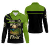Maxcorners Wishing I Was Fishing Funny Fishing Shirt, Bass Fishing Shirt, SPF Shirt For Men, Men's Fishing Shirt