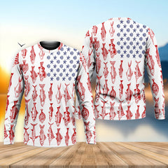 Maxcorners American Flag Fish Shirt, Fishing SPF Shirt, Mens Fishing Shirts Long Sleeve, Gift For Fisherman